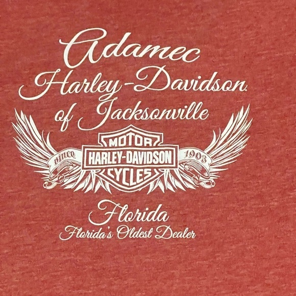 Harley-Davidson Ride Free Dusty Red V-Neck Shirt. Small Woman’s Riding Shirt - Picture 4 of 6